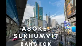 Sukhumvit Asoke Walk Bangkok Thailand 2021 4K