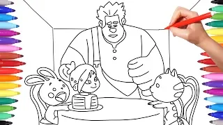 Wreck-it Ralph 2, Ralph Breaks the Internet Coloring Pages, How to Draw Wreck-it Ralph and Vanellope