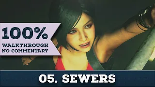 Resident Evil 2 Remake Walkthrough - LEON A (Hardcore,No Damage,100%) part 5 SEWERS