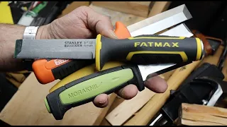 Stanley FatMAX Chisel Knife: Biggest, heaviest, beefiest, almost the cheapest. Solid, if available.