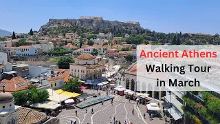 Ancient Athens in March:  Hadrian's Library, Roman Agora, Kerameikos |4K