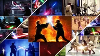 All Lightsaber Scenes  in Star Wars But in REVERSE (Episodes 1 - 7 + Rogue One) | 4K HD