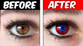 CHANGE YOUR EYE COLOR TRICK! (IT WORKS OMG)