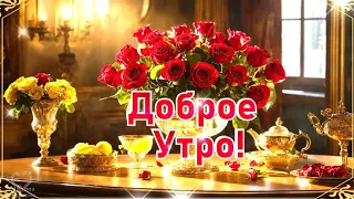 С ДОБРЫМ УТРОМ, 💖ХОРОШЕГО ДНЯ! 💖ТЕБЕ ПРИВЕТИК  ОТ МЕНЯ! 💖 Красивая музыкальная открытка.🌹🌹🌹💌