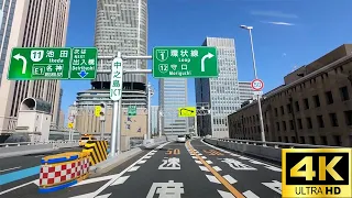 4K HDR Japanese Highway Driving Osaka The Loop Route of the Hanshin Expressway