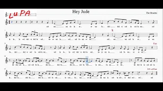 Hey Jude - (The Beatles) - Flauto dolce - Note - Spartito - Karaoke - Canto - Instrumental - Musica