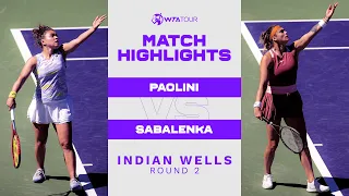 Jasmine Paolini vs. Aryna Sabalenka | 2022 Indian Wells Round 2 | WTA Match Highlights