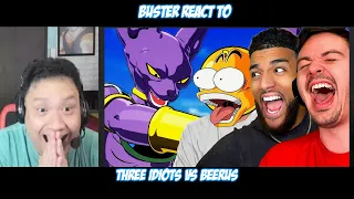 Buster Reacts to | Three Idiots vs Beerus @rhymestyle