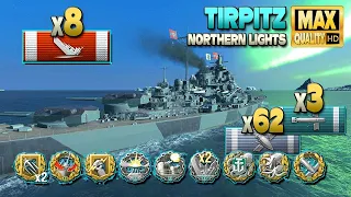 Tirpitz: Offensive play on map Northern Lights - World of Warships
