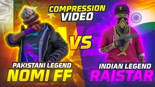 NOMI FF🇵🇰  VS RAISTAR🇮🇳 | PAK BEST YOUTUBER VS INDIAN YOUTUBER | GARENA FREE FIRE