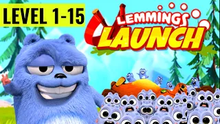 Lemmings Launch -  Grizzy & The Lemmings  -  Lemmings Launch  (LEVEL 1 to 15)  ep 36