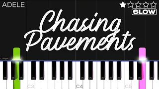 Adele - Chasing Pavements | SLOW EASY Piano Tutorial