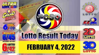 6/45 Lotto Result Today, Friday, February 4, 2022 | Jackpot Prize Reaches up to Php 31,592,295.20