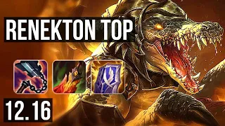 RENEKTON vs DARIUS (TOP) | 5/0/8, 70% winrate | KR Grandmaster | 12.16