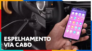 Espelhamento Android Auto e Apple Carplay (VIA CABO)