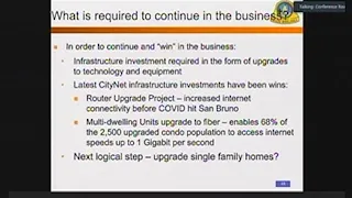 San Bruno City Council Meeting September 22, 2020 6. CityNet's FTTH Project