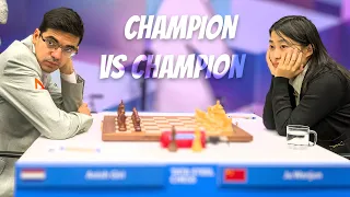 Incredible Fight Between Two Champions || Ju Wenjun vs Anish Giri || Tata Steel (2024)