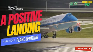 CROSSWIND Aeroplane Landing!! Air Force One Boeing 747 Landing at Miami Airport