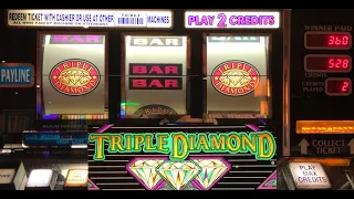 CLASSIC OLD SCHOOL CASINO SLOTS: TRIPLE DIAMOND SLOT PLAY! BIG WIN! FUN SESSION!