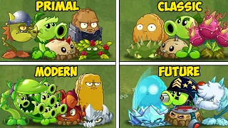 4 Team PRIMAL x CLASSIC x MODERN x FUTURE - Who Will Win? - PvZ 2 Team Plant Battlez