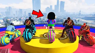 Franklin & Avengers Ultimate New High Ramp Jump Challenge With All Flash in GTA 5