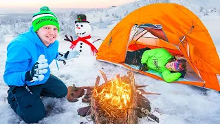 24 HOUR BLIZZARD SNOW CAMPING CHALLENGE!