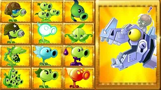 PVZ 2 - Every Peashooter Power Up! Vs Zombot Dinotronic Mechasaur