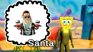 Santa Clause examine SpongeBob