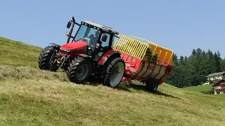 Heuernte am Steilhang | Naturschutzwiesen heuen | Handarbeit | Aebi, Lindner, Krone, Pöttinger, MF