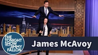 James McAvoy Gives Jimmy a Ride on His Shoulders