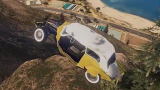 GTA 5 Driving off Mt Chiliad Crashes Compilation #22 (With Roof And Door Deformation)