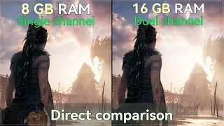 8GB vs 16GB RAM in 16 Games | Single channel vs dual channel | GTX 1650 + i5 11400H