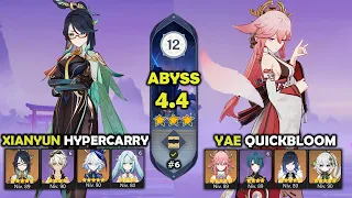 Xianyun Hypercarry & Yae Quickbloom | Abismo 4.4 | Spiral Abyss 12 | 9 stars | Genshin Impact