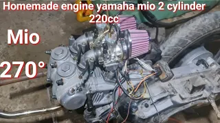 I converted 1 cylinder scooter to 2 cylinder 220cc, MT-07 . sound