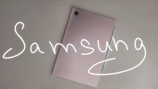 Unboxing 💫 Samsung Galaxy Tab A8 pink + Accessories 💕🌙 aesthetic