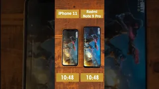 Adu kecepatan iphone 11 vs redmi note 9 pro#shorts