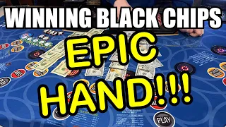 3 CARD POKER in LAS VEGAS! WINNING BLACK CHIPS! EPIC HAND!