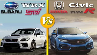 Subaru WRX STI Vs Honda Civic Type R (2021) | Car comparison | Specs, performance, engine sound ...