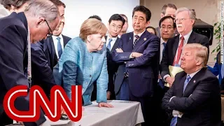 Merkel speaks out about viral Trump photo