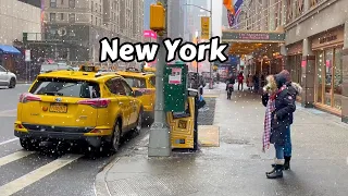 New York City Snow Walk Manhattan Virtual Tour Times Square Snowfall United States Travel Video