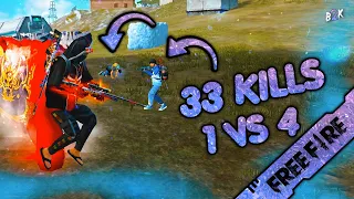 [B2K] 1 VS 4 CRAZY GAMEPLAY | 33 KILLS 🔥