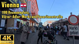 Vienna, Austria 🇦🇹 _  1100 Reumannplatz _ Viktor-Adler-Markt and Favoritenstraße - [4K] HDR Walk