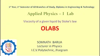 Viscosity of a given liquid by Stoke’s Law on OLABS