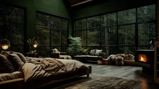 3 Hours | Ambient Rain And Fireplace For Deep Relaxation | Relaxing Atmosphere | Rainy Day Retreat