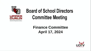 UDSD Finance Committee Meeting (4/17/2024)