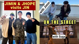 JIMIN & JHOPE visit JIN in the military, SUGA & JIMIN do the On The Street challenge with JHOPE