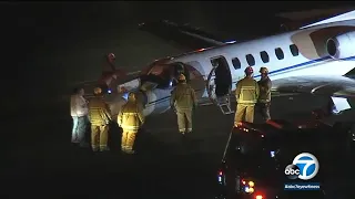 Live TV captures plane make emergency landing at Van Nuys airport