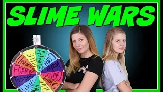 SLIME WARS MYSTERY WHEEL OF SLIME CHALLENGE | Taylor and Vanessa