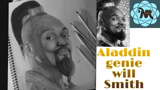 Aladdin genie (will smith) drawing |Disney|Nisharaj||graphite|
