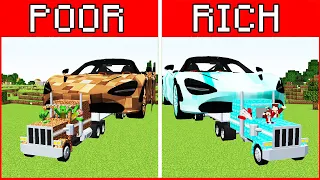 Poor Mikey Family vs Rich JJ Family Diamond Car on The TRUCK BUILD CHALLENGE in Minecraft !